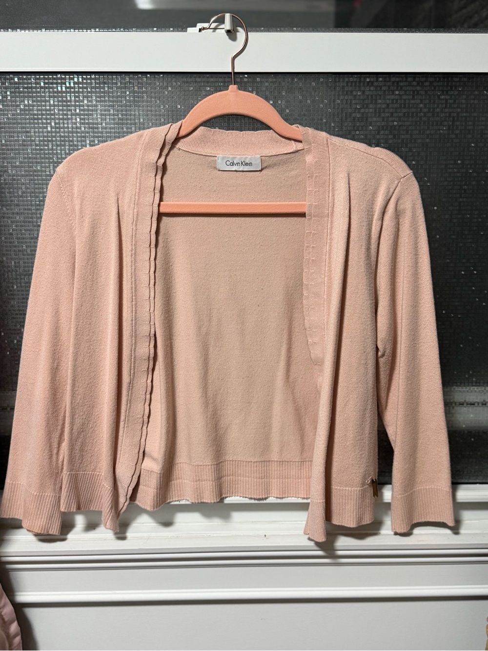 Calvin Klein Soft Blush Open-Front Cardigan
